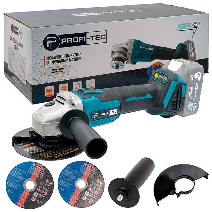 Машина шлифовальная угловая PROFI-TEC DGA20BL PowerLine без АКБ и ЗУ (2363979063)