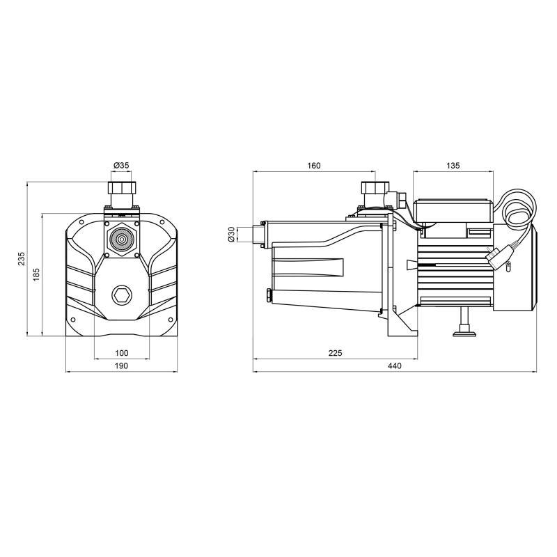 Насос моноблочный поверхностный Thermo Alliance SJETN-200N 1,5 кВт самовсасывающий (VRM00046700) - фото 2