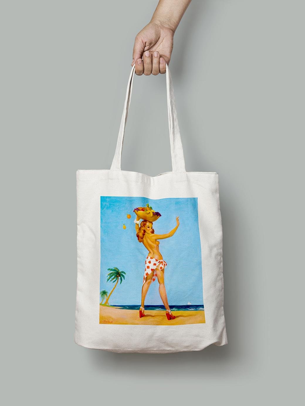 Эко-сумка Девушка с фруктами шопер (pin_up010042_Bag)