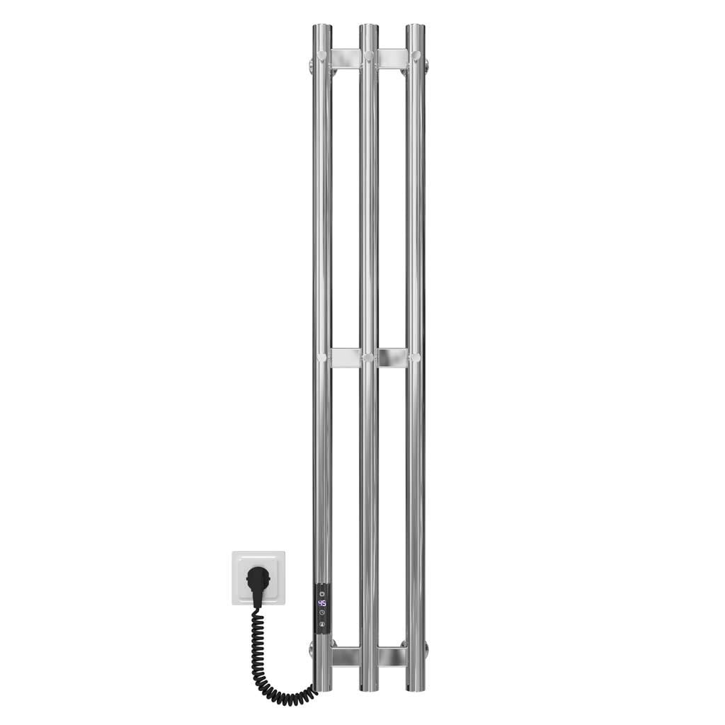 Полотенцесушитель электрический Deffi Zara П3 JD03 левое подключение нержавеющая сталь 140х1000 см Хром (A.CL.100.14.3.E.C.L.1)