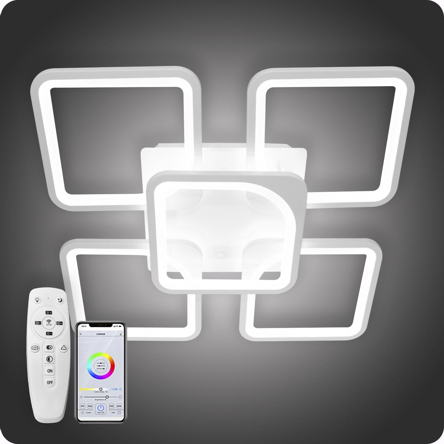 Люстра світлодіодна 517 Dlight з пультом 115 Вт Білий (02067) - фото 2 Люстра світлодіодна 517 Dlight з пультом 115 Вт Білий (02067) - фото 2