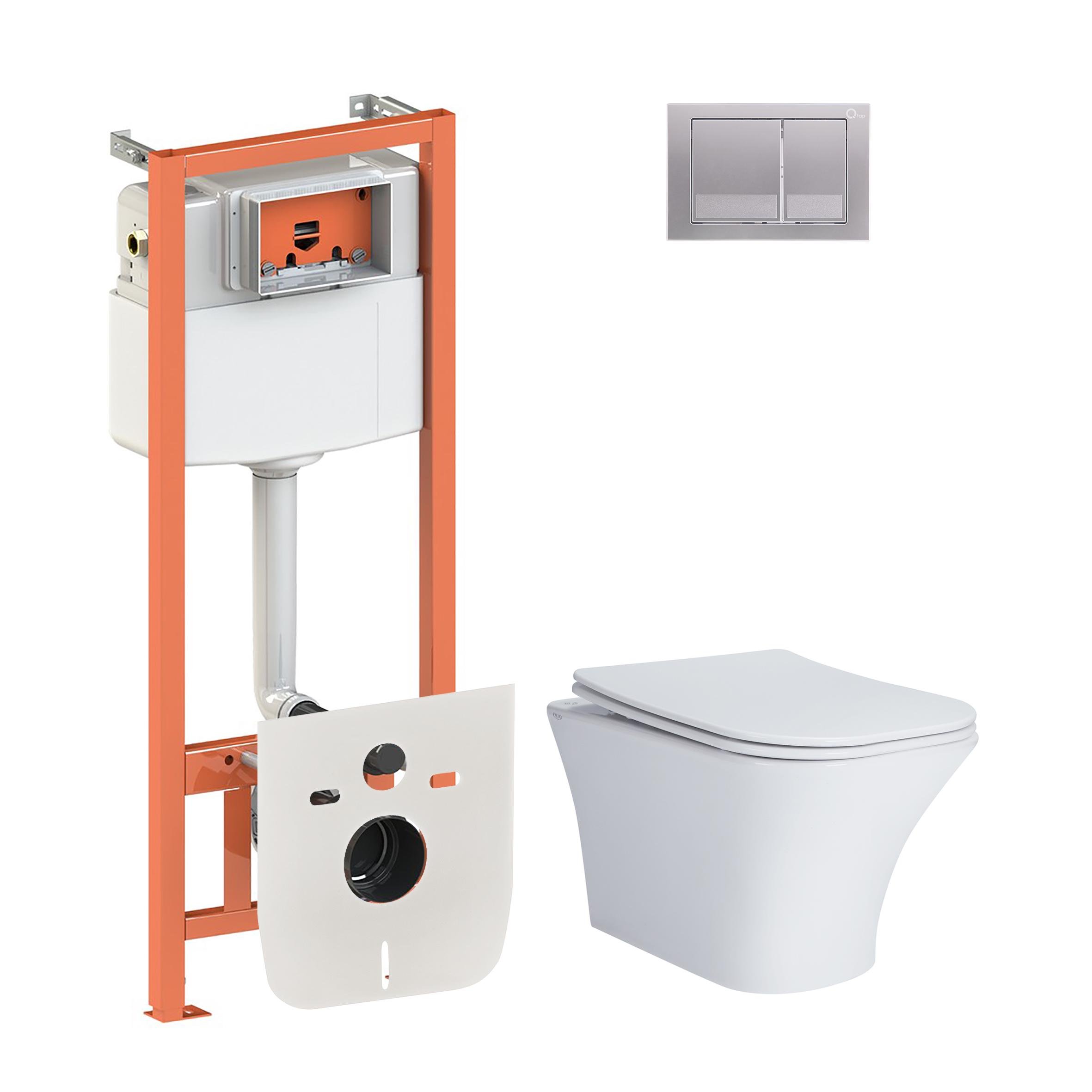 Комплект инсталляции Q-tap Nest QT24332615EW0133M425M06029SAT с унитазом кнопка Сатин (124753) Комплект инсталляции Q-tap Nest QT24332615EW0133M425M06029SAT с унитазом кнопка Сатин (124753)