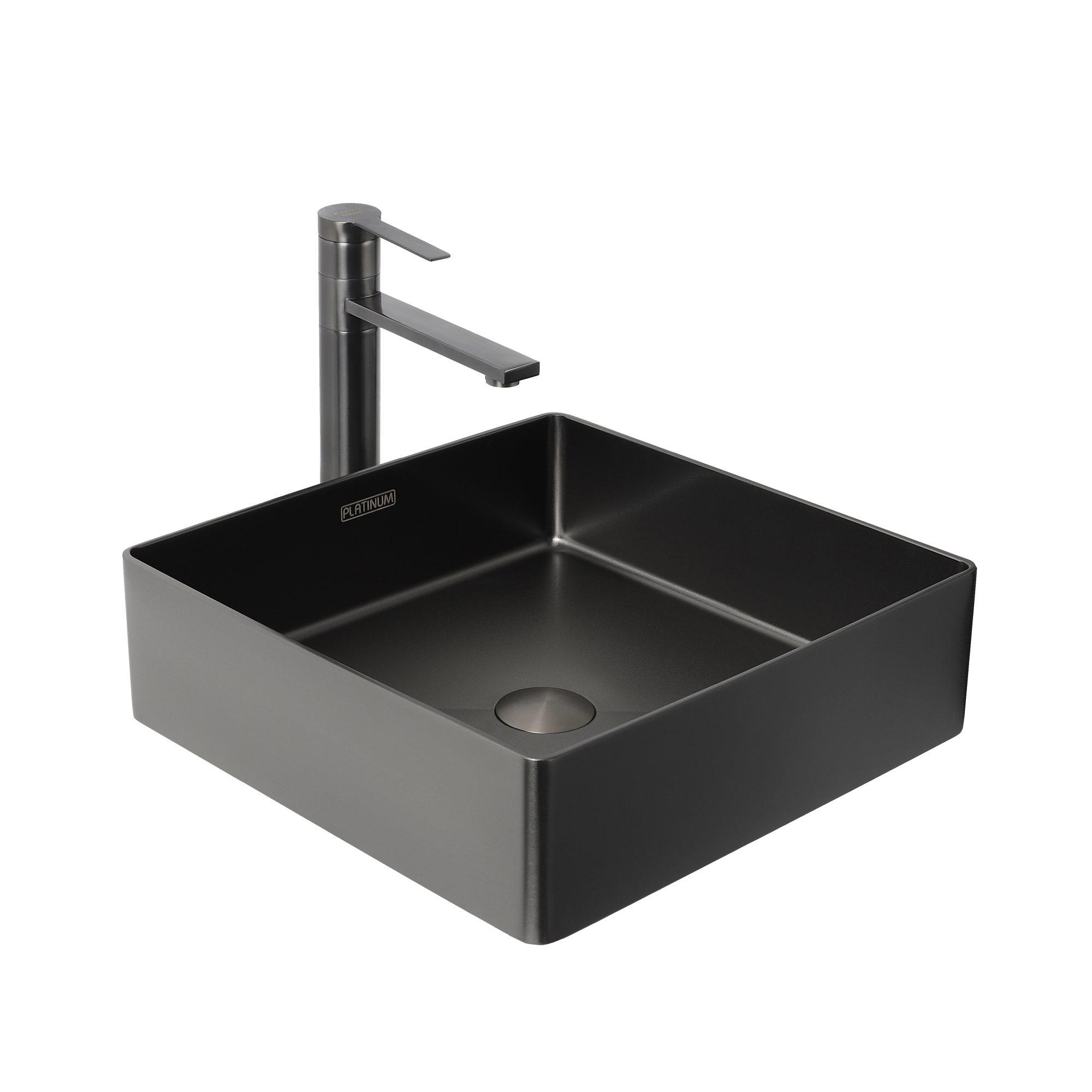Умывальник Platinum Handmade PVD 400x400 мм Черный - фото 4 Умывальник Platinum Handmade PVD 400x400 мм Черный - фото 4