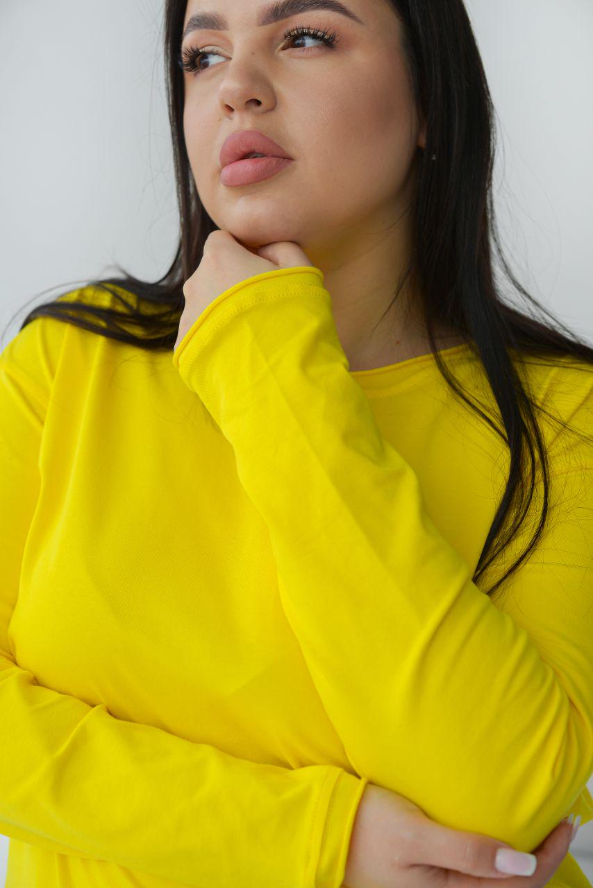Лонгслив женский р. 56-58 Желтый (14-7719 19) - фото 2 Лонгслив женский р. 56-58 Желтый (14-7719 19) - фото 2