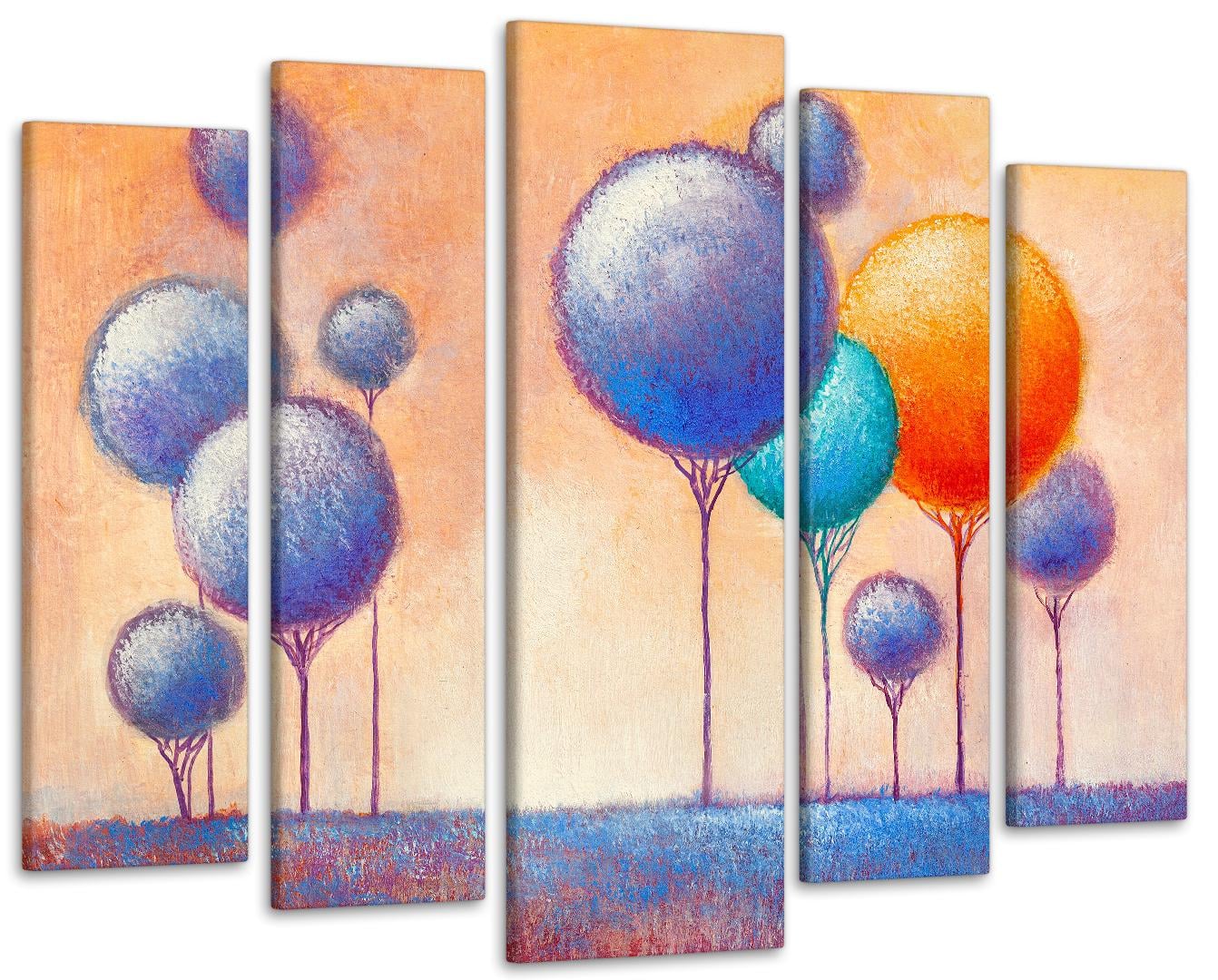Картина модульна Різнокольорові дерева 105х150 см (Art-459_5)