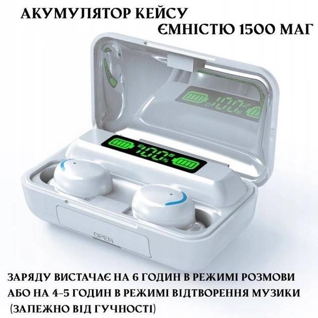 Наушники беспроводные TWS True Wireless Bluetooth Белый (F9 5) - фото 4 Наушники беспроводные TWS True Wireless Bluetooth Белый (F9 5) - фото 4