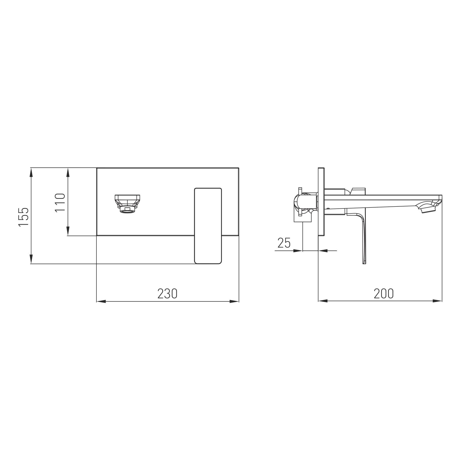 Смеситель для умывальника настенный VOLLE Leon 1511.010301 Хром (ANT-81751) - фото 2 Смеситель для умывальника настенный VOLLE Leon 1511.010301 Хром (ANT-81751) - фото 2