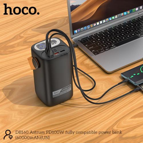 Повербанк Hoco DB160 60000 mAh PD100W Чорний (31487676) - фото 5