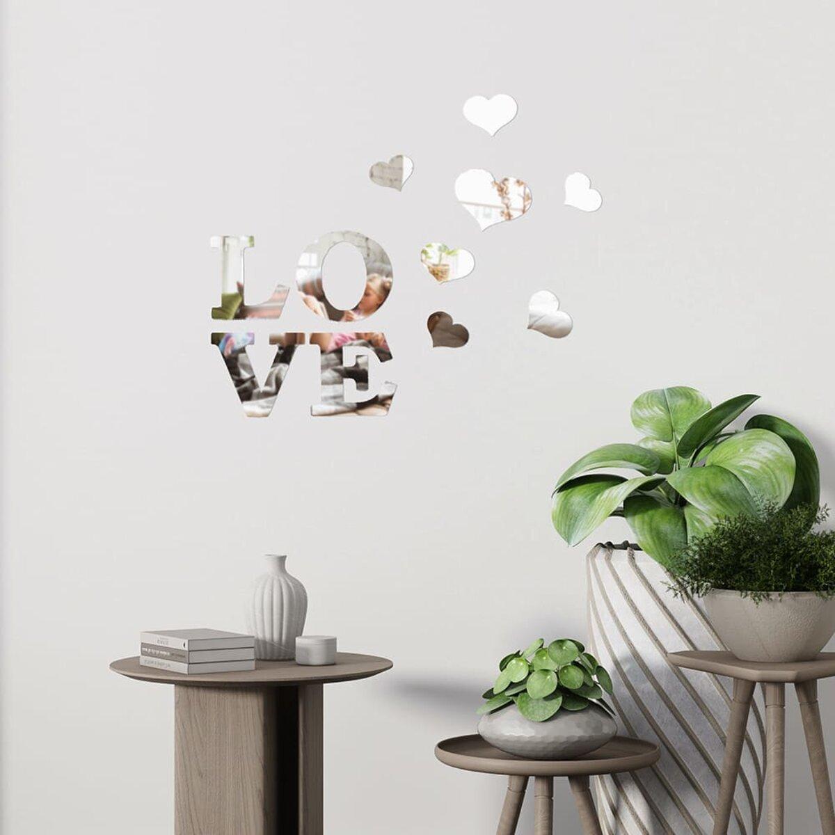 Декор дзеркальний акриловий самоклеючий Love 11 шт. Сріблястий (SW-00002495) - фото 5 Декор дзеркальний акриловий самоклеючий Love 11 шт. Сріблястий (SW-00002495) - фото 5