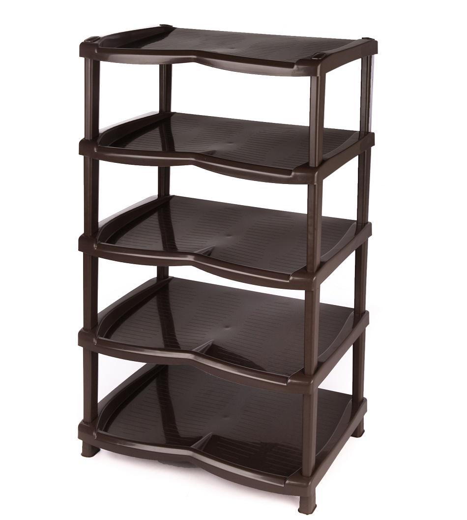 Полка для обуви пластиковая 5 ярусов 75х45 см Коричневый (472728-Prob)