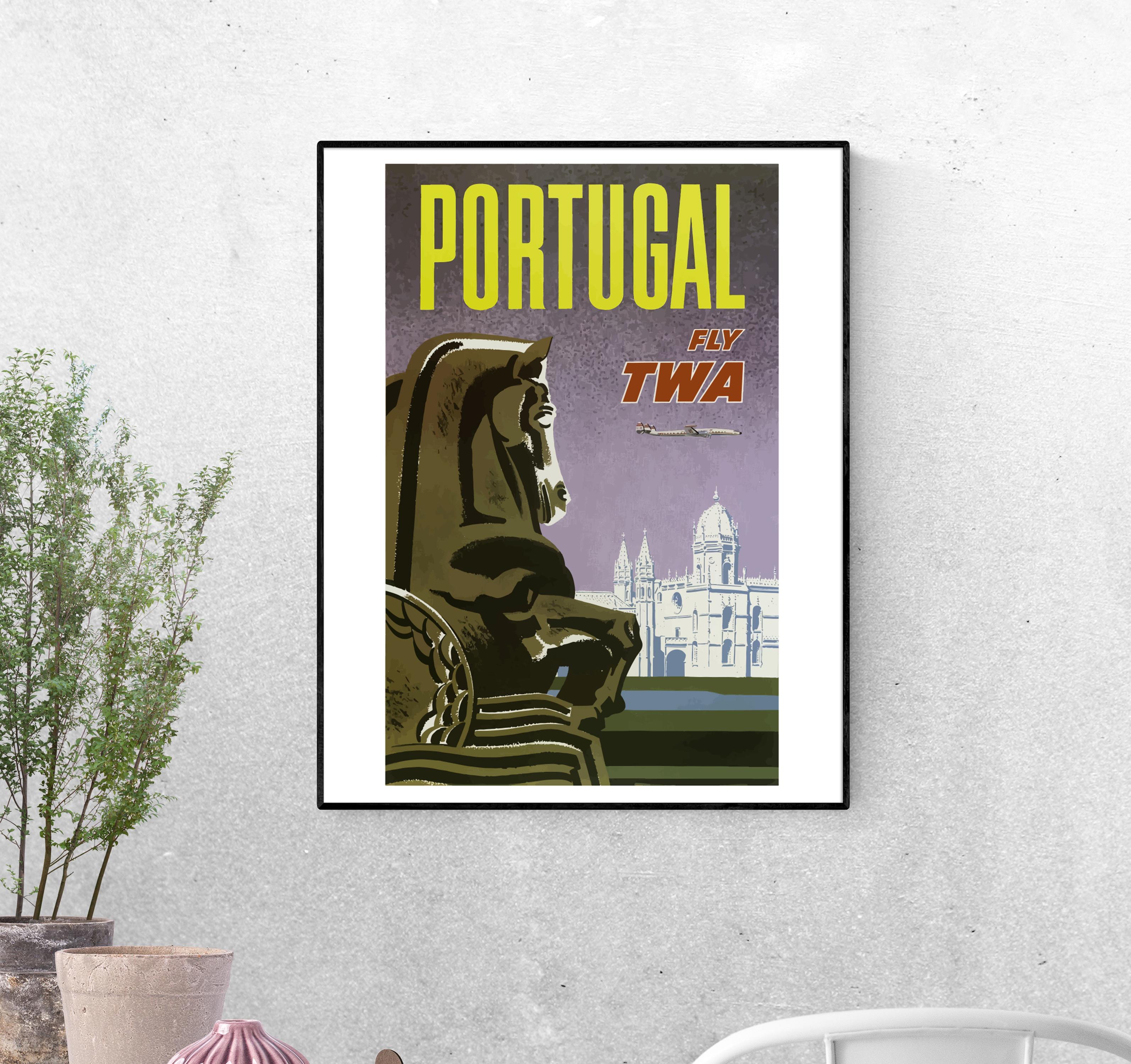 Тревел-постер Португалия статуя лошади формат А-0