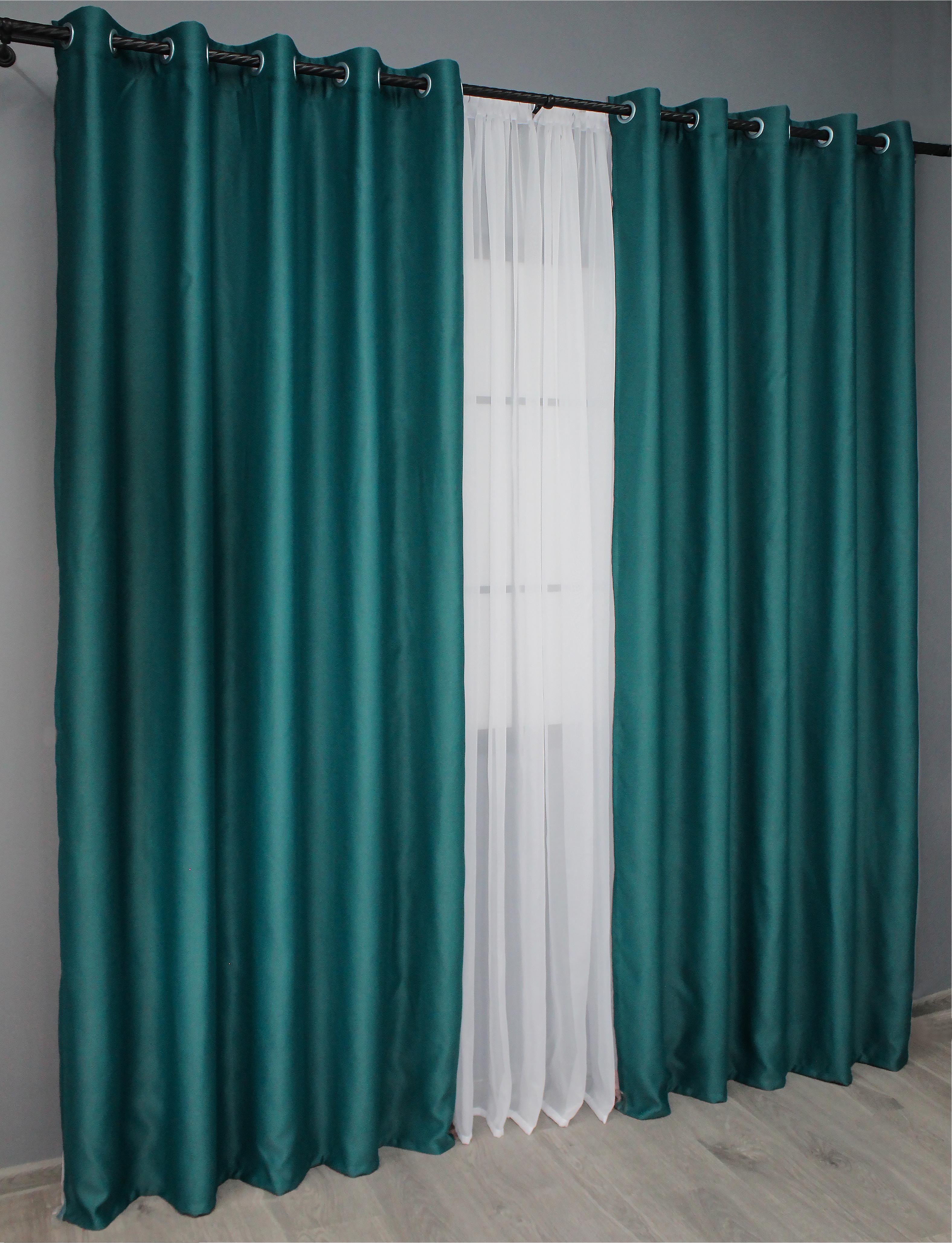 Комплект штор на люверсах VR-Textil Блэкаут Bagema Rvs № 1297ш 150х250 см 2 шт. Изумрудный (37-0014) - фото 3 Комплект штор на люверсах VR-Textil Блэкаут Bagema Rvs № 1297ш 150х250 см 2 шт. Изумрудный (37-0014) - фото 3