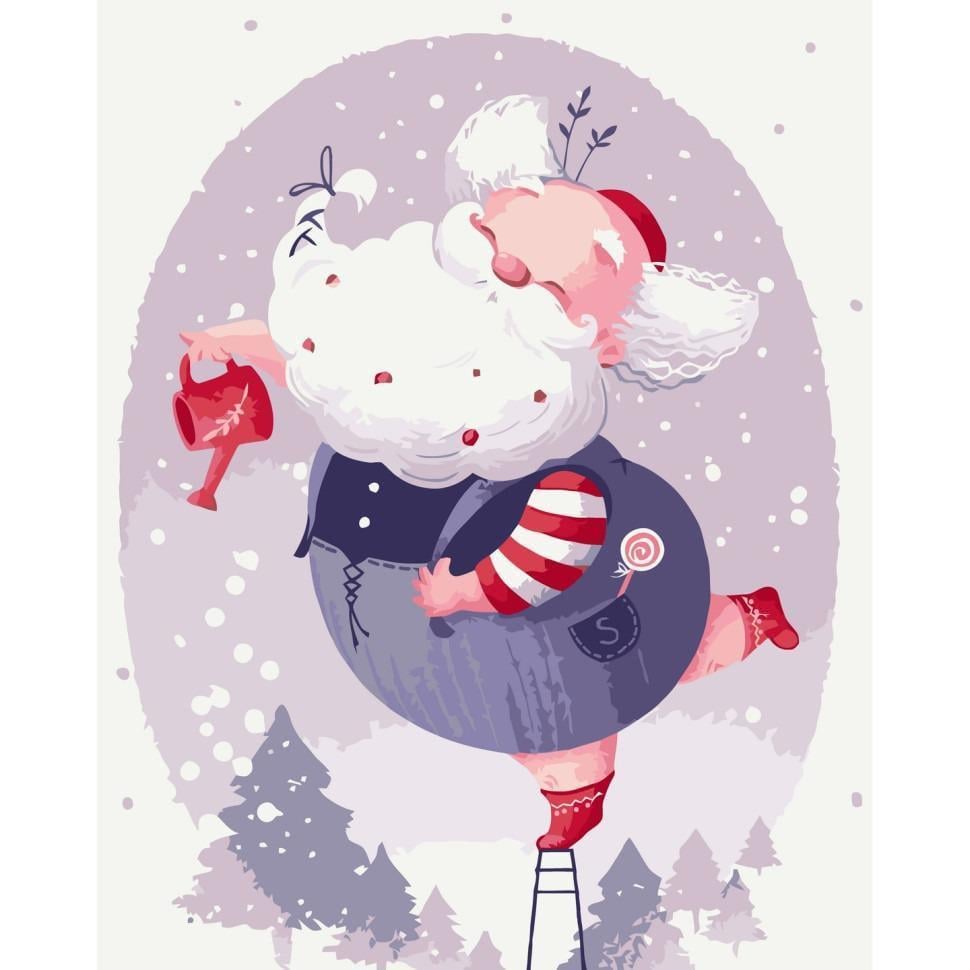 Картина по номерам Ideyka Праздничный Санта 40x50 см Разноцветный (PM-194-K-1284)