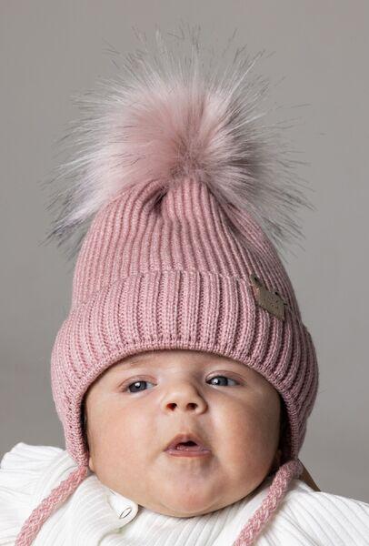 Шапка детская для девочек Минни D954 хлопок 40-44 см Пудровый