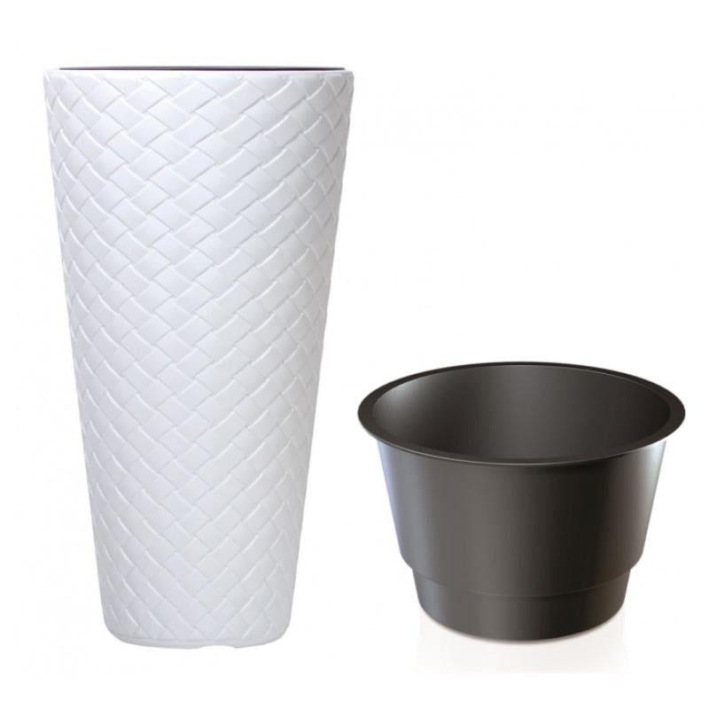 Горщик для квітів Prosperplast MATUBA високий 40х78 см із вкладишем Білий (71370-449)