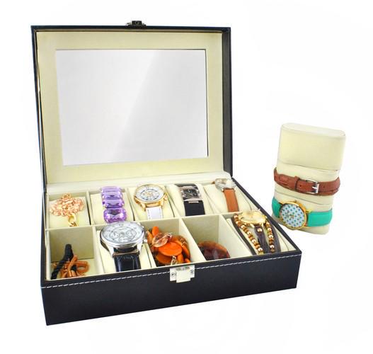 Органайзер для годинників на 10 відділень Чорний - фото 3 Органайзер для годинників на 10 відділень Чорний - фото 3