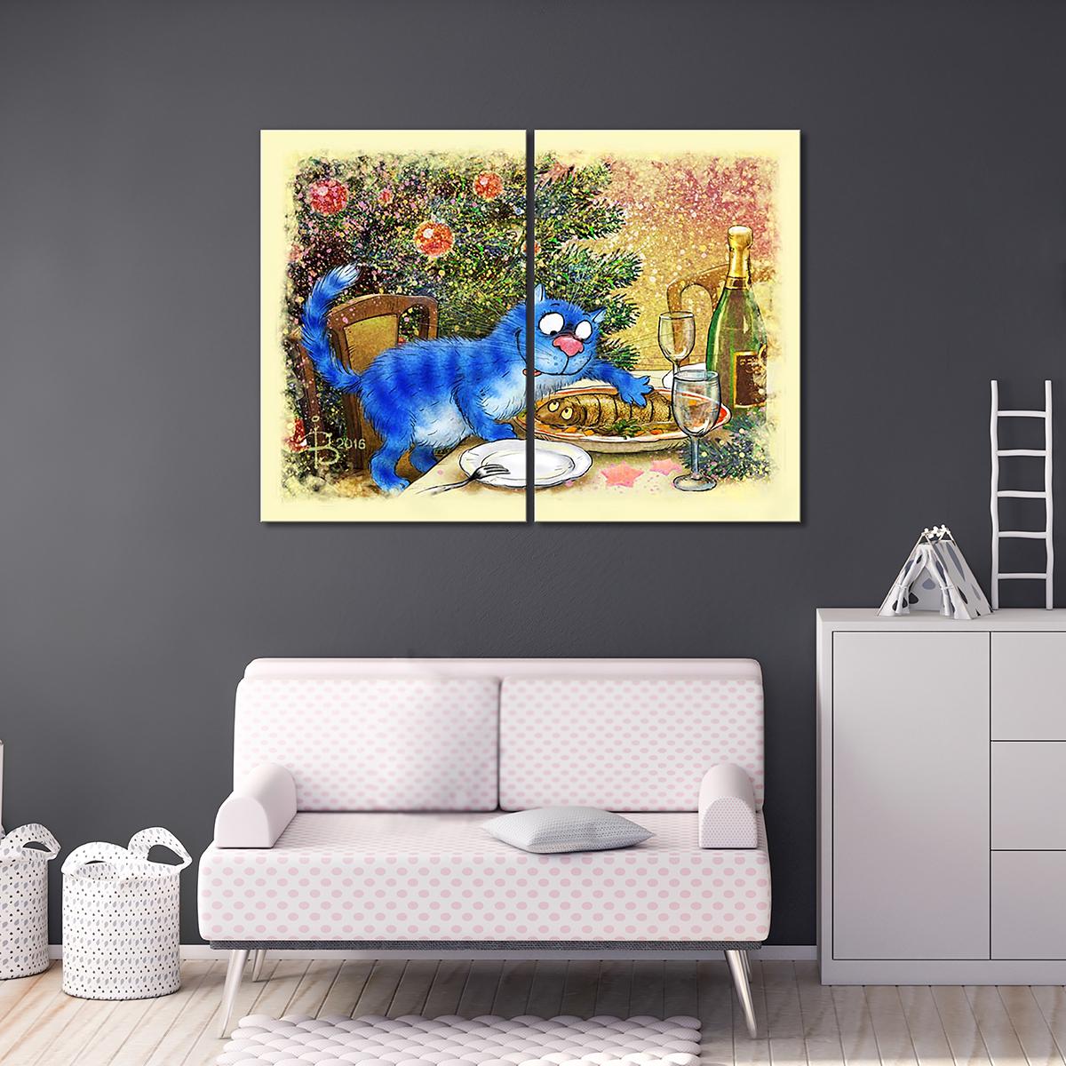 Модульная картина Заливная рыба 2 модуля общий размер 80x120 см (_rinaz_20162225005)