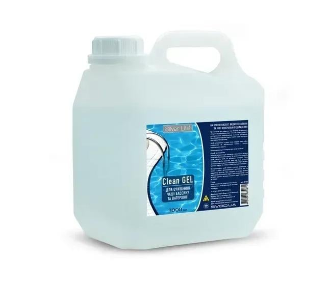 Средство для очистки чаши бассейна и ватерлинии от налета Silver Life Clean Gel 3 л (35222374) Средство для очистки чаши бассейна и ватерлинии от налета Silver Life Clean Gel 3 л (35222374)