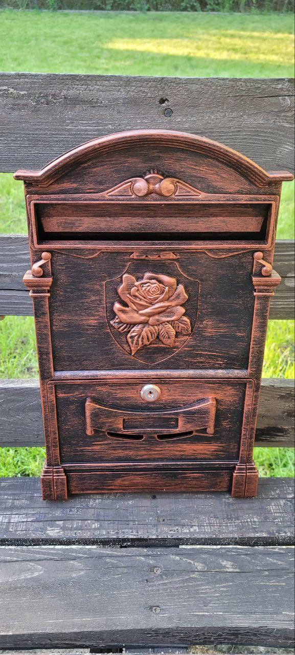 Поштова скринька Троянда 255х85х420 мм Мідний (29614403) - фото 2 Поштова скринька Троянда 255х85х420 мм Мідний (29614403) - фото 2