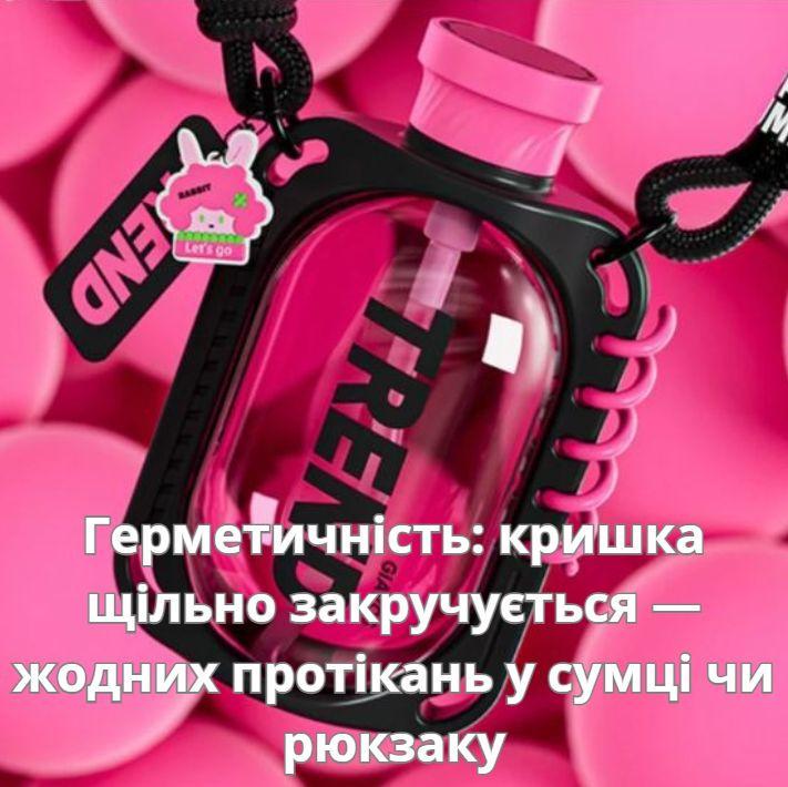 Пляшка для води герметична з антислизьким покриттям та ремінцем 780 мл Червоний (2692637838) - фото 3