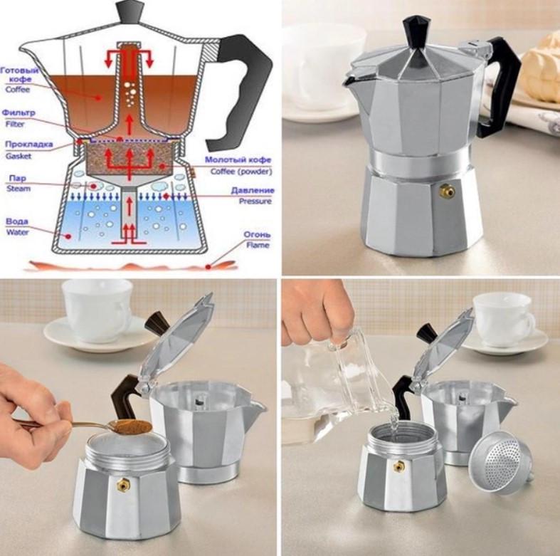 Кавоварка гейзерна Unique UN-1913 KP1 9 чашок алюмінієвий (23251509) - фото 5 Кавоварка гейзерна Unique UN-1913 KP1 9 чашок алюмінієвий (23251509) - фото 5