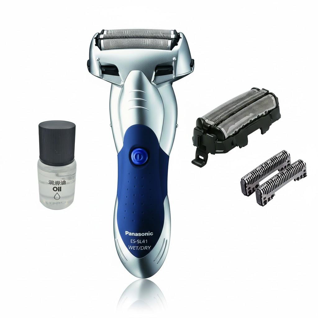 Электробритва Panasonic ES-SL41-S520-AS3 с дополнительным комплектом из лезвия и сеточки WES-9013Y и маслом WES-8196X-7911 (32438063) Электробритва Panasonic ES-SL41-S520-AS3 с дополнительным комплектом из лезвия и сеточки WES-9013Y и маслом WES-8196X-7911 (32438063)