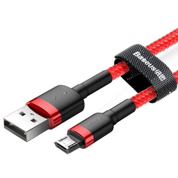 Кабель для быстрой зарядки BASEUS Cafule Cable USB for Micro USB 2,4 A 0,5 м Red (CAMKLF-A09) - фото 2