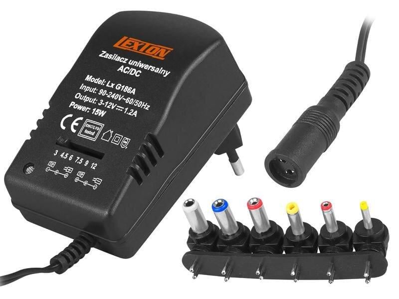 Блок питания Lexton 3-12V 1200 мА универсальный с набором штекеров (LXG186A)