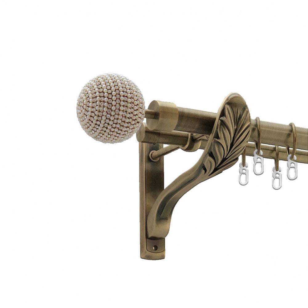 Карниз Orvit Карера металевий дворядний ретро гладка труба кільце металеве 25/19 мм 240 см Антик (4301676) - фото 1