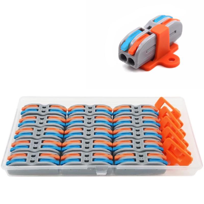 Набор клемм Tactix 0,08-4 мм2 32А 2х1-2х1 проходная одинарная 39х13х14,5 мм 15 шт. с фиксатором 5 шт. (CT422c-20box)