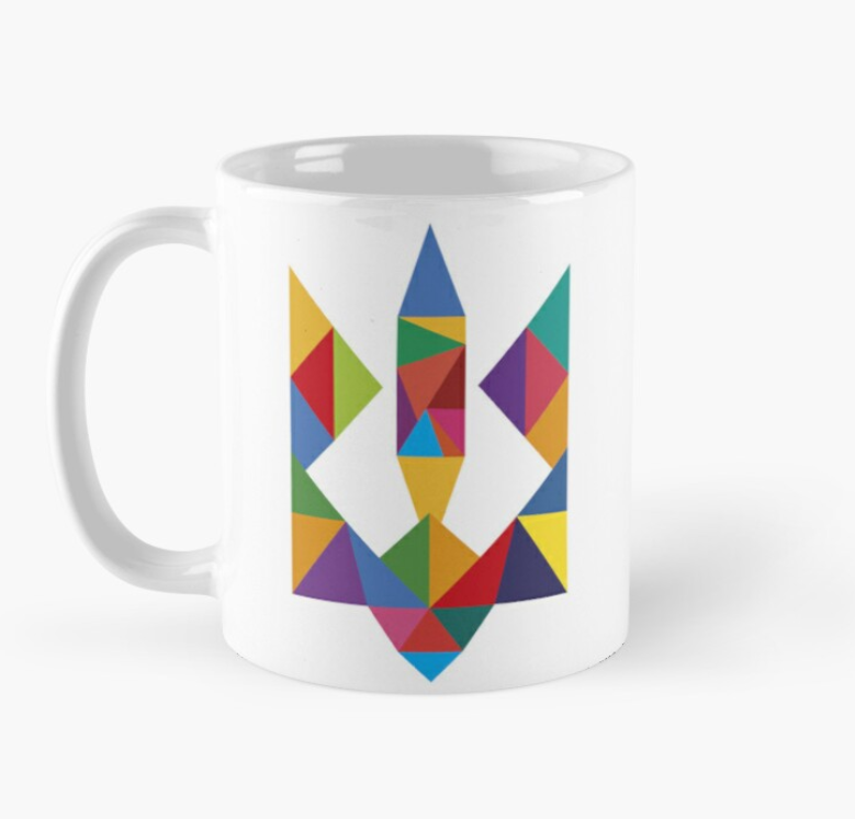 Чашка керамическая с принтом Герб Украины Трезуб 330 мл Белый (УКР84Ч)