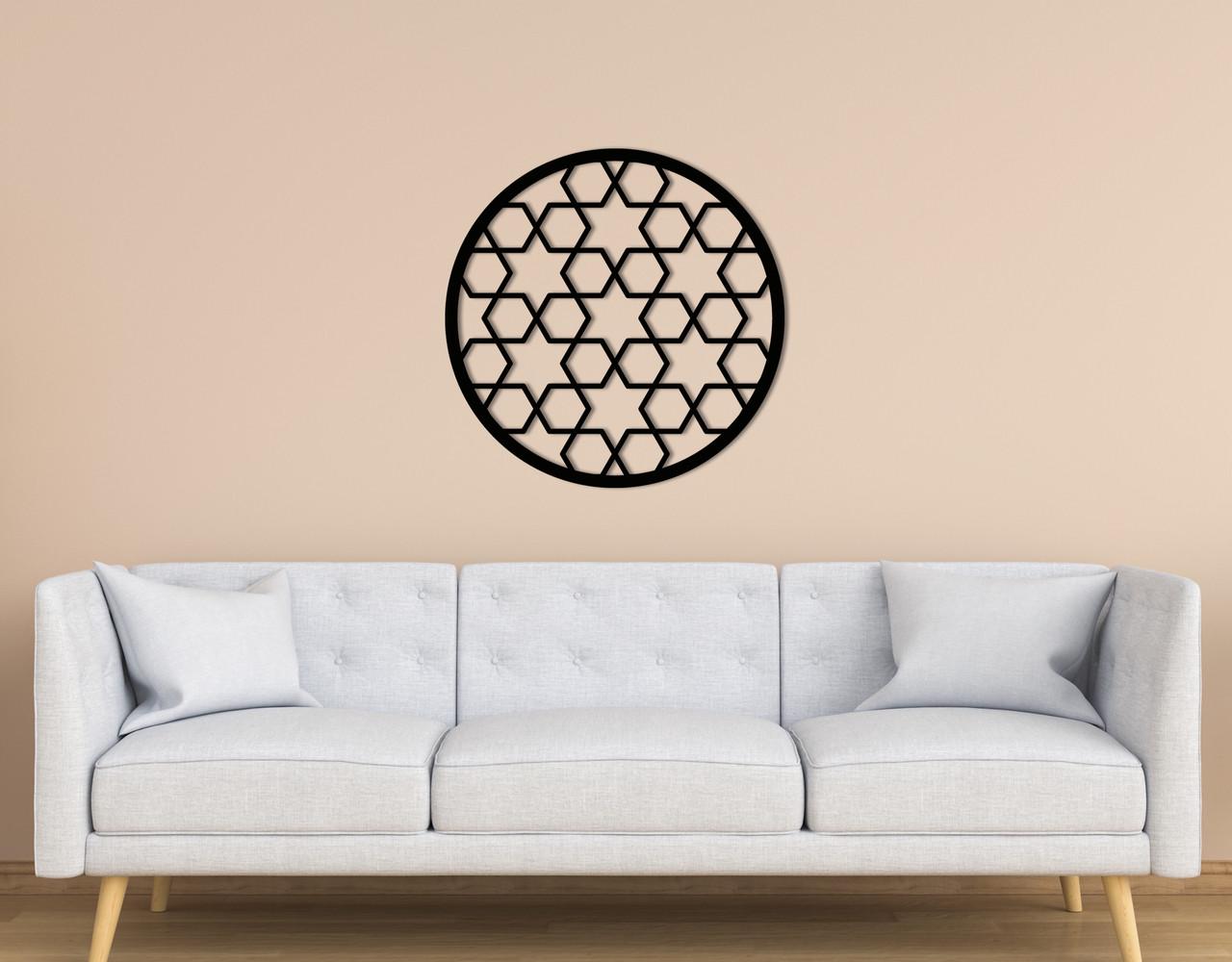 Декоративное панно на стену Upwood Decor Круг из дерева 30х30 см Black (Circle-056_44)