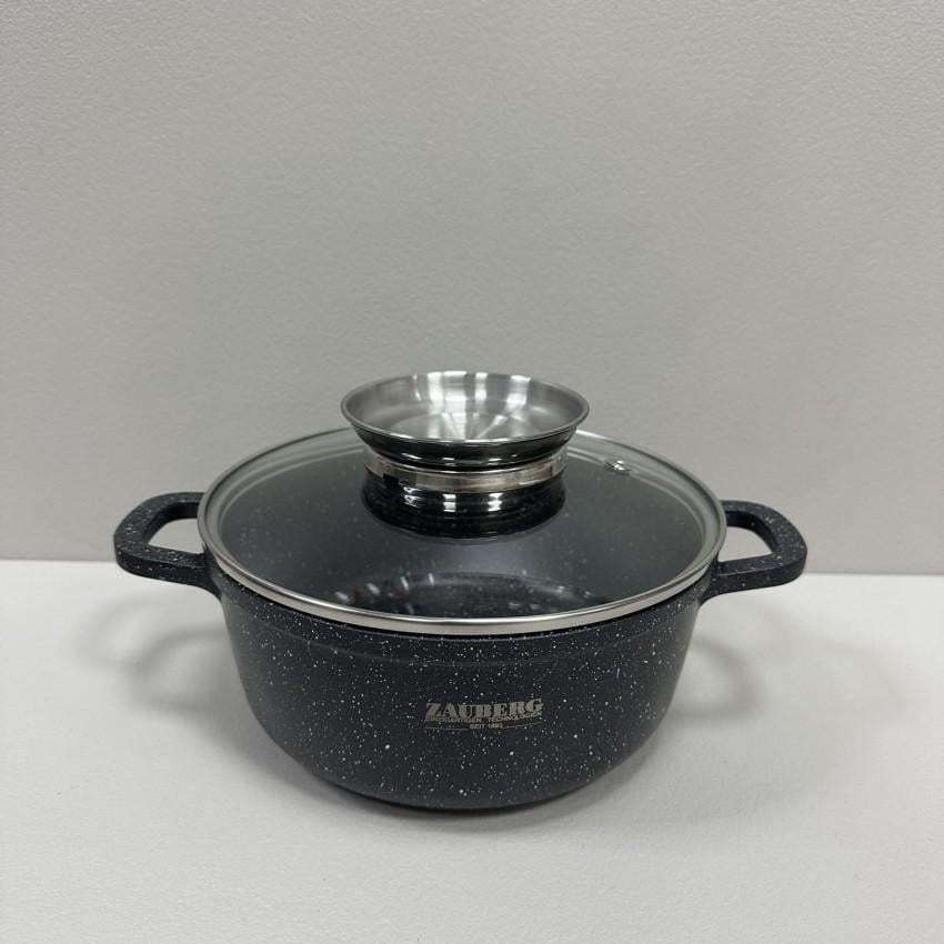 Кастрюля алюминиевая ZAUBERG ZB-0318-BL с мраморным покрытием 1,7 л (2766112953)