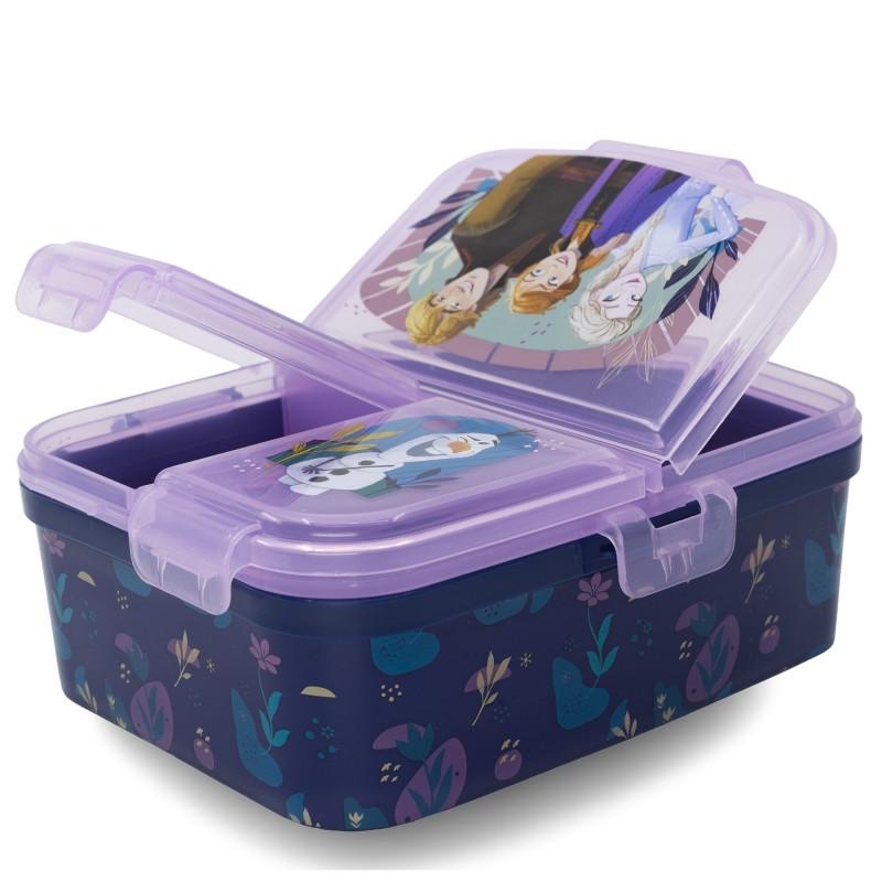 Ланч-бокс детский STOR Frozen пластиковый без BPA с рисунком на 4 отделения 18,1x14,8x6,7 см (2350050289)
