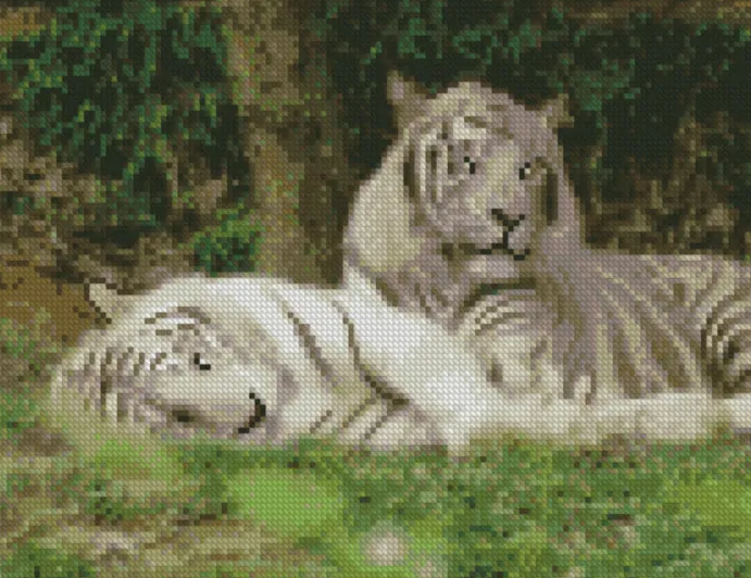 Алмазная мозаика Strateg Отдыхающие тигры 30x40 см (HX227)