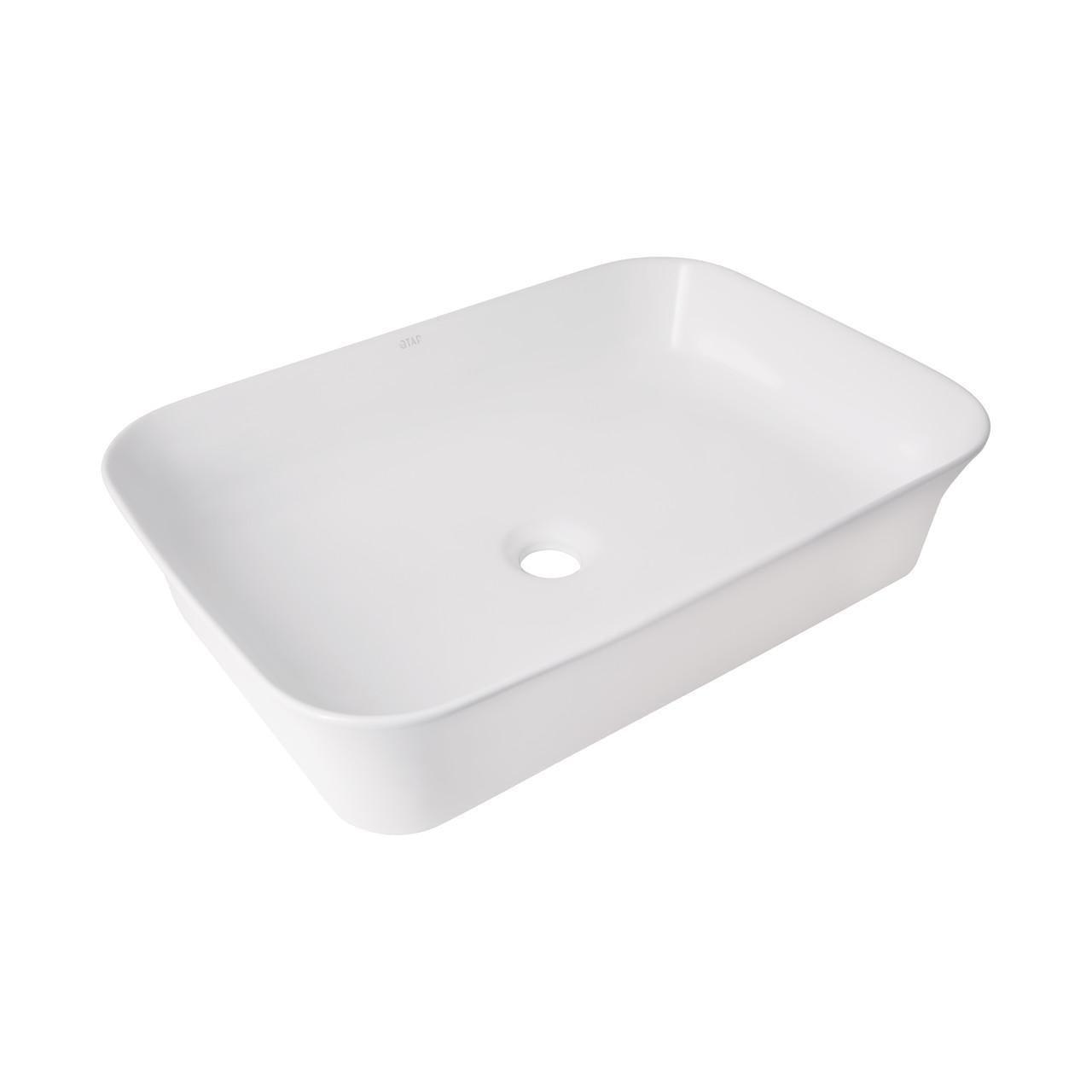 Накладная раковина прямоугольная Qtap Virgo N без донного клапана White (QT18116308W)