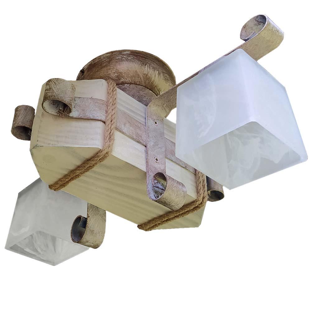 Люстра стельова Lighthouse LPR-20105/2С дерев'яний Білий/Коричневий (112228)