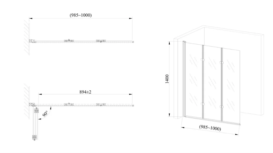 Скляна шт.орка для ванни AVKO Glass A542-7 100х140 см Clear - фото 2