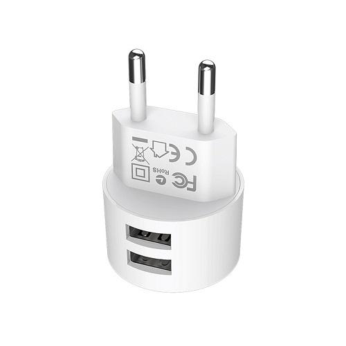 Сетевое зарядное устройство Borofone BA23A 2USB 2.4A 40г White