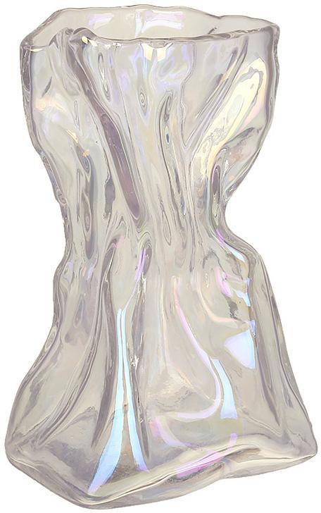 Ваза стеклянная Грейс 22 см Прозрачно-перламутровый
