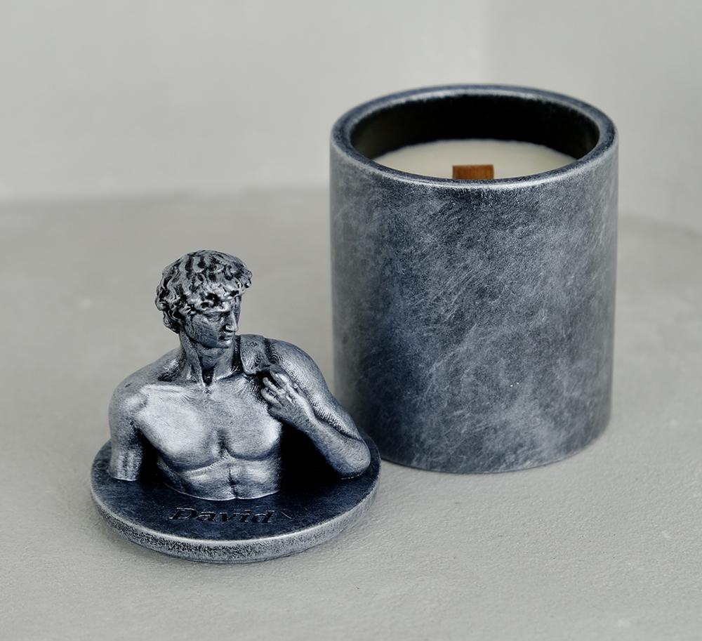 Аромасвечка Гранд Презент DAVID AGARWOOD SILVER 100% WOOD WAX 165g 35h (NAC 1109)