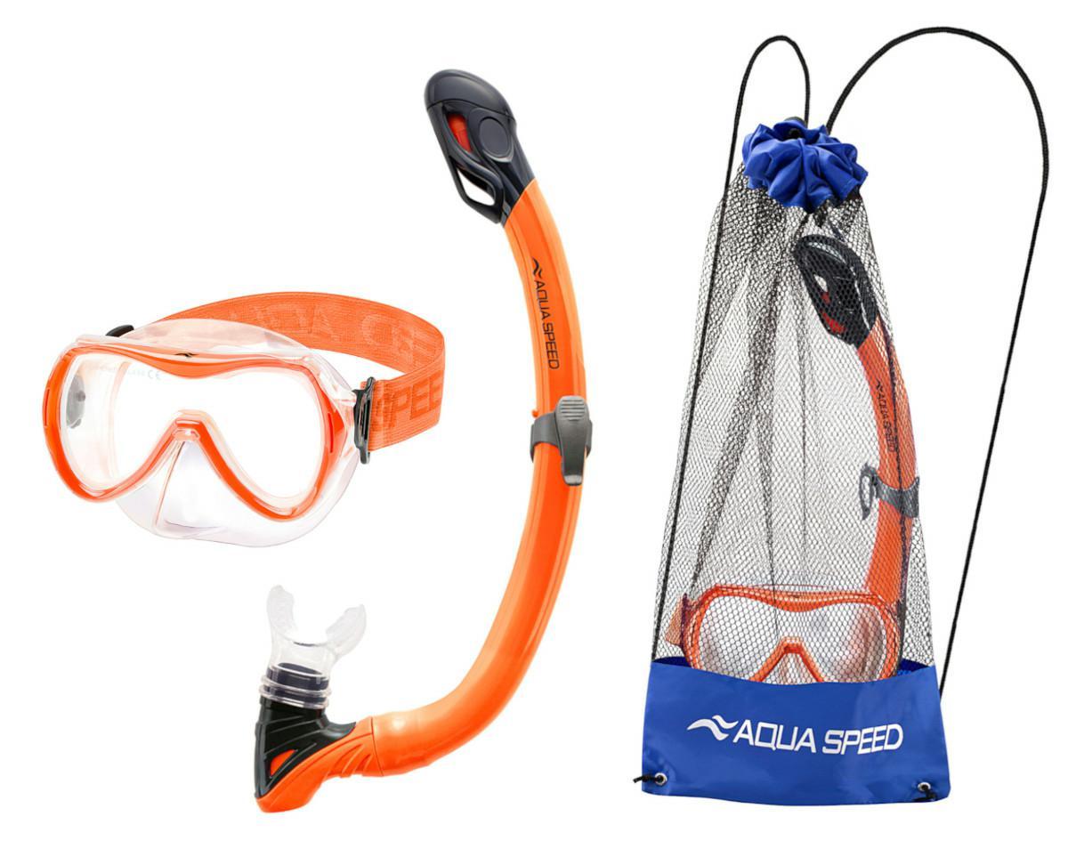 Набор маска и трубка Aqua Speed ALIZE FS + SAMOS 61090 Уни OSFM Оранжевый - фото 2