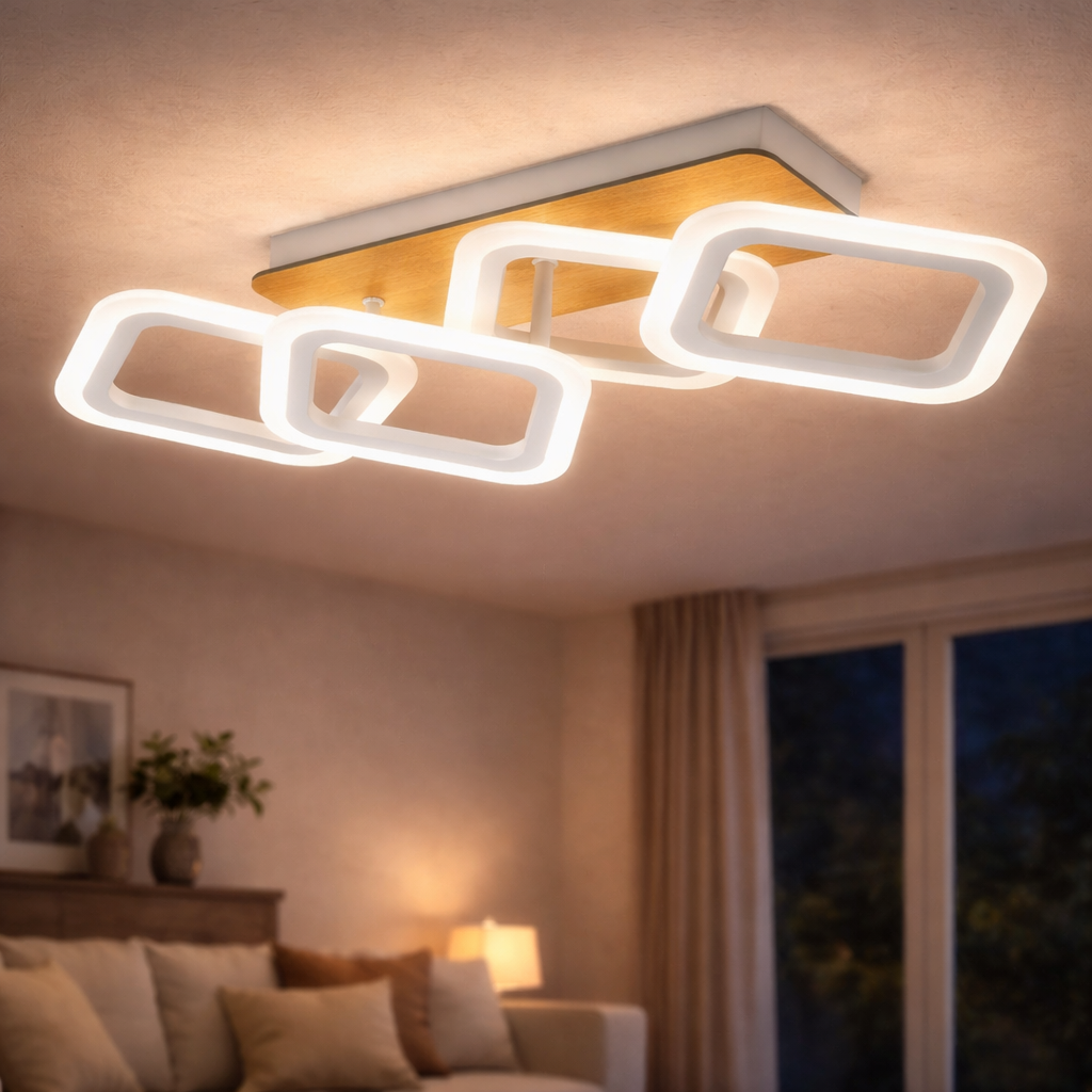 Люстра светодиодная Valeso 56W с квадратными рассеивателями 3000K-6500К Белый (YT393/2)