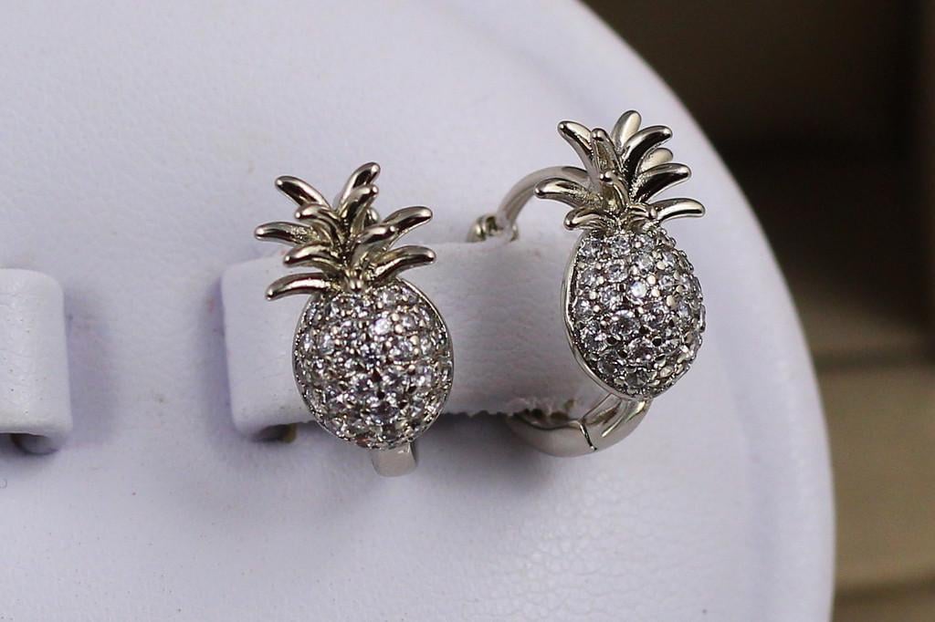 Серьги детские Xuping Jewelry ананас 1,2 см Серебристый