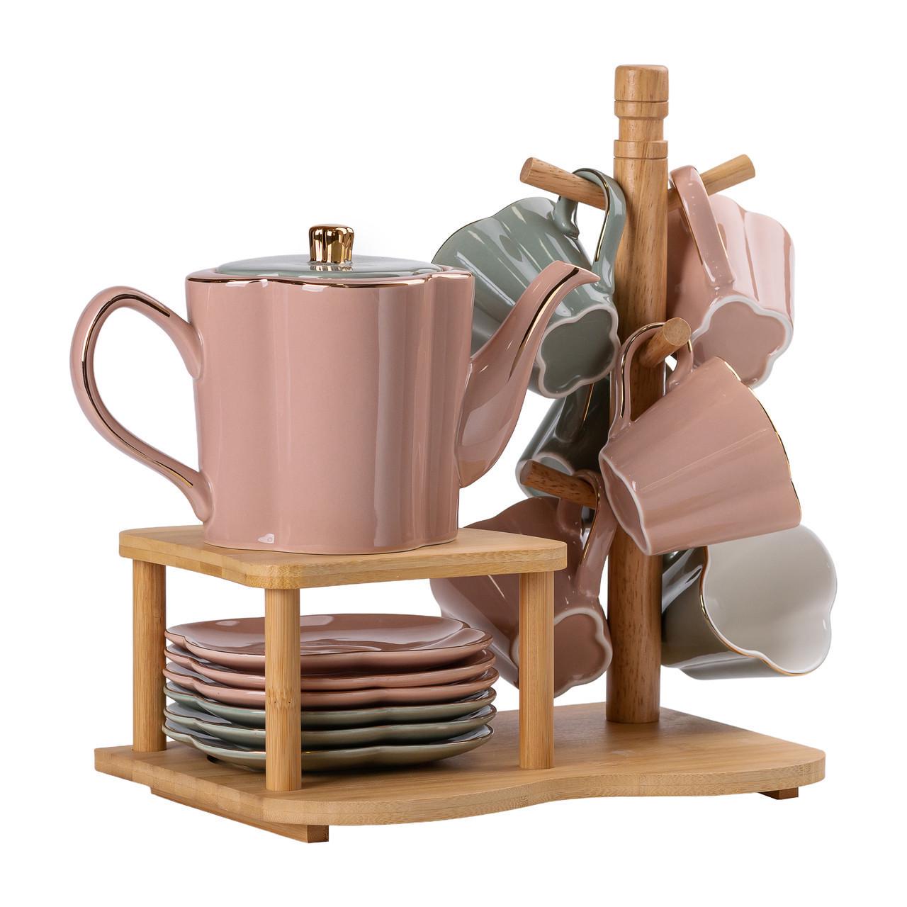 Чайний сервіз з бамбуковою підставкою на 6 персон (HP-15-25) - фото 6 Чайний сервіз з бамбуковою підставкою на 6 персон (HP-15-25) - фото 6