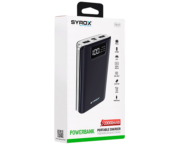 Повербанк Syrox PB107 з LED-дисплеєм 20000 mAh Білий (PB107-White_1088) - фото 6