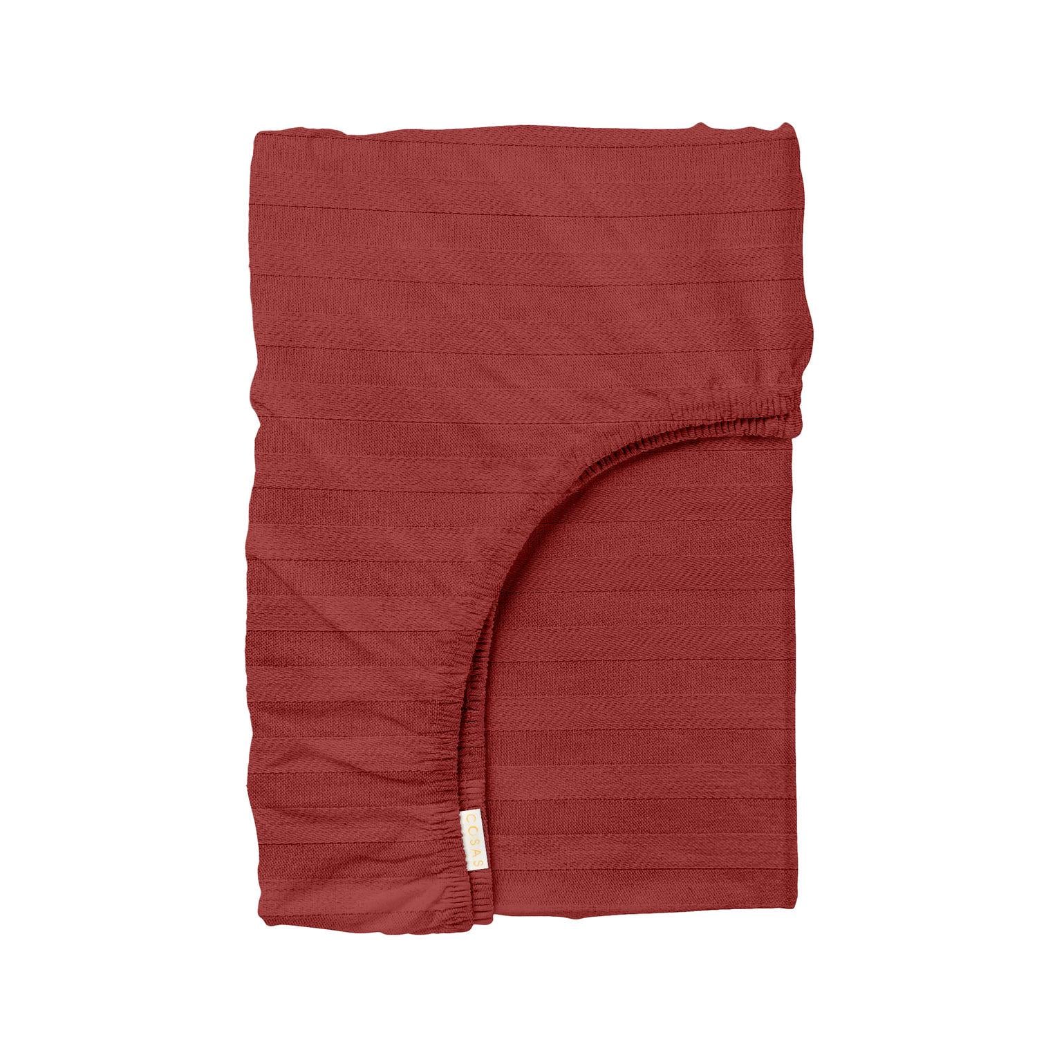 Простынь Cosas на резинке сатин 160x200x25 см Burgundy (4822052206904)