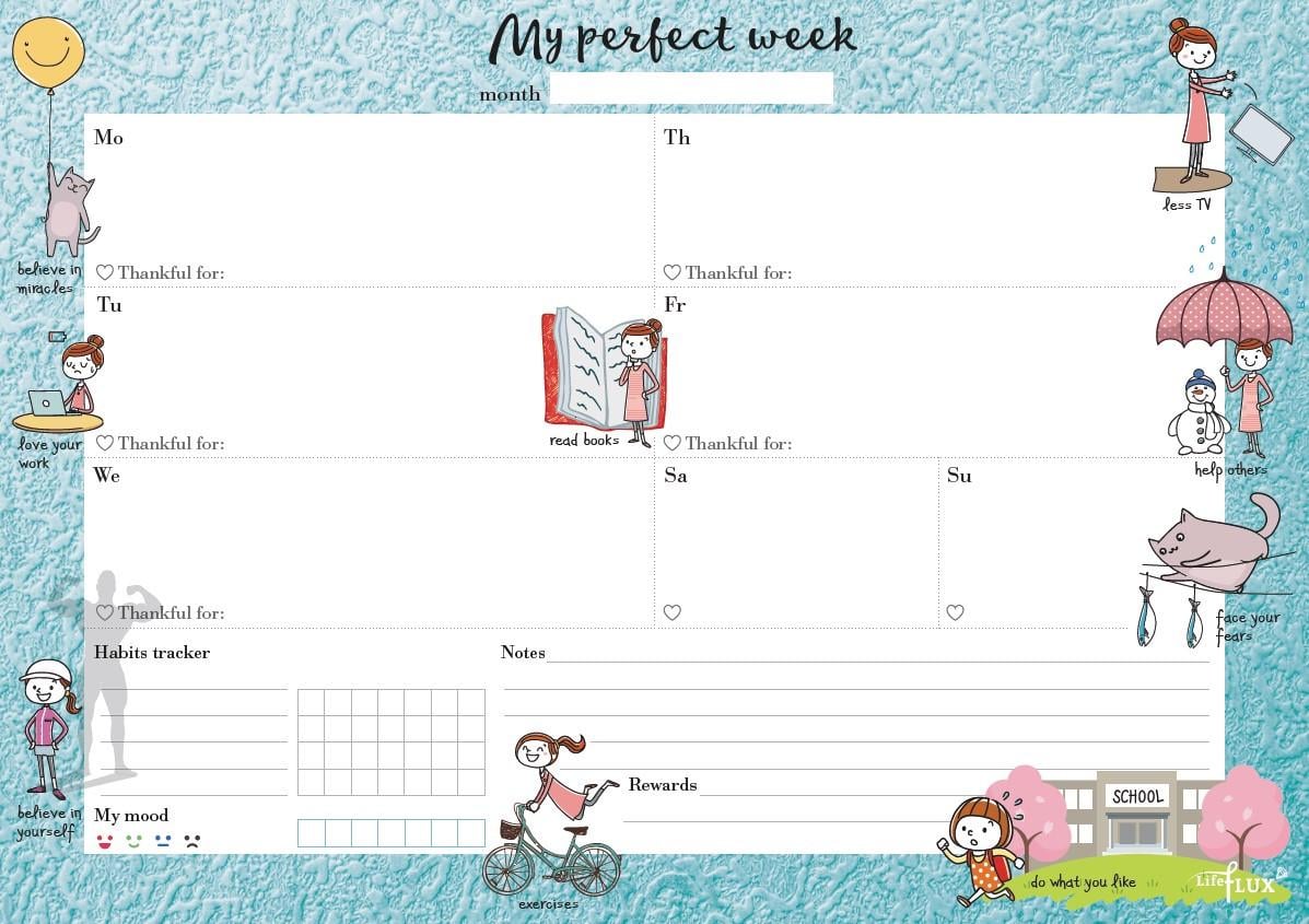 Еженедельник планер LifeFLUX My perfect week мотивирующий А4 52 листа Бирюзовый (LFWEEPTU005) Еженедельник планер LifeFLUX My perfect week мотивирующий А4 52 листа Бирюзовый (LFWEEPTU005)