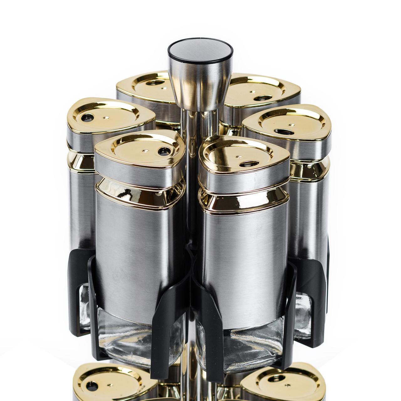 Набір баночок для спецій на підставці карусель 12 шт. 120 мл - фото 3