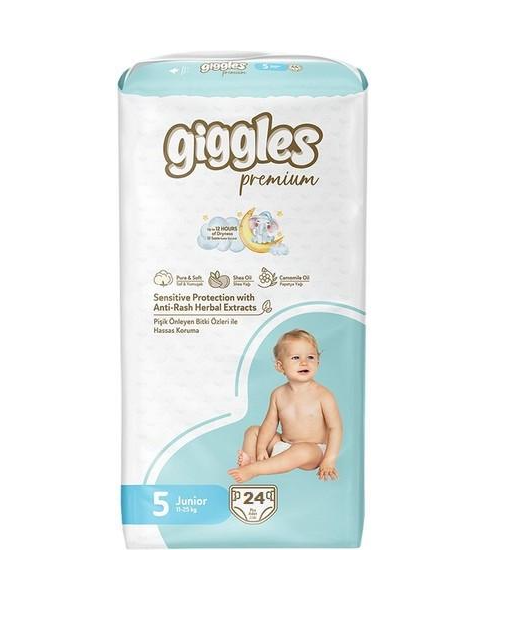 Подгузники детские Giggles Premium 5 Junior 11-25 кг 24 шт.